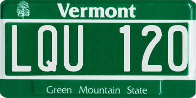 VT license plate LQU120