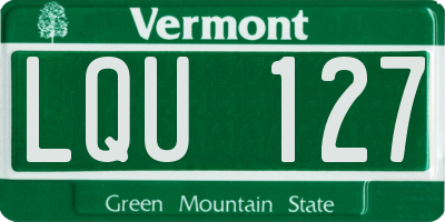 VT license plate LQU127