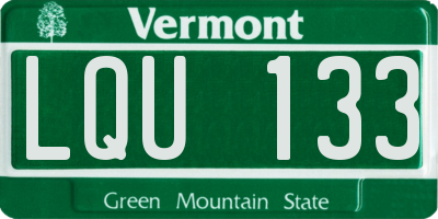 VT license plate LQU133