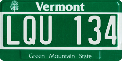 VT license plate LQU134