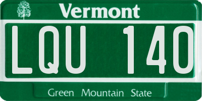 VT license plate LQU140
