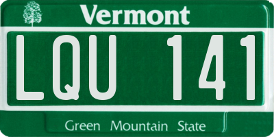 VT license plate LQU141