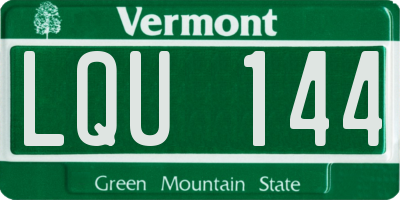 VT license plate LQU144