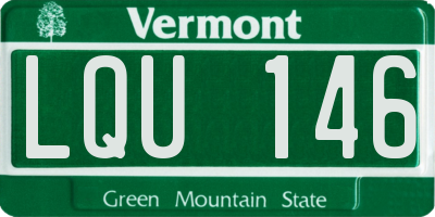 VT license plate LQU146