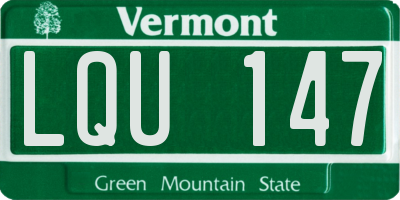 VT license plate LQU147