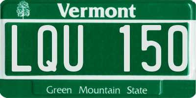 VT license plate LQU150