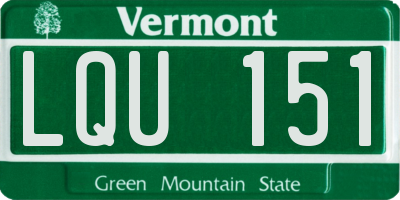 VT license plate LQU151