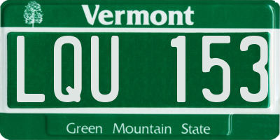 VT license plate LQU153
