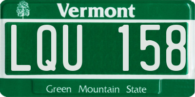 VT license plate LQU158