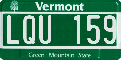 VT license plate LQU159