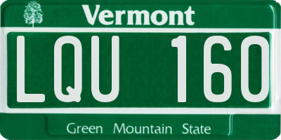 VT license plate LQU160