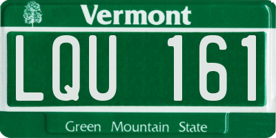 VT license plate LQU161