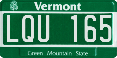 VT license plate LQU165