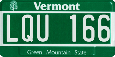VT license plate LQU166