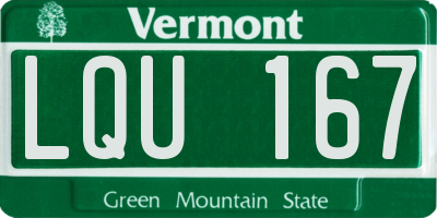 VT license plate LQU167