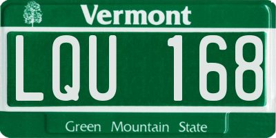 VT license plate LQU168