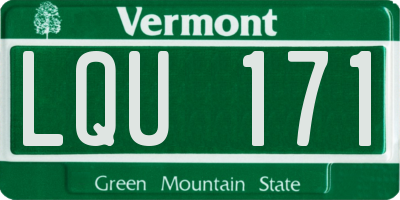 VT license plate LQU171