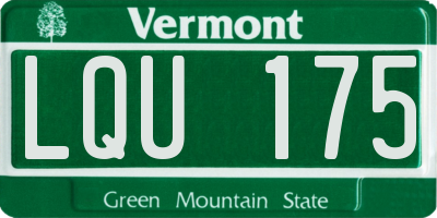 VT license plate LQU175