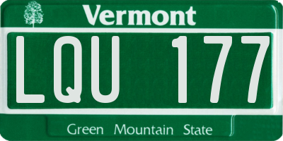 VT license plate LQU177
