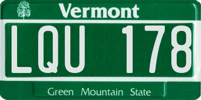 VT license plate LQU178