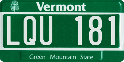 VT license plate LQU181