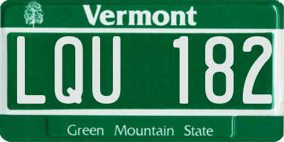 VT license plate LQU182