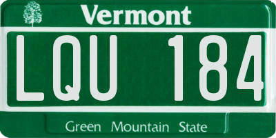 VT license plate LQU184