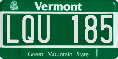 VT license plate LQU185