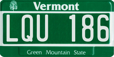 VT license plate LQU186