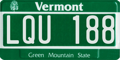 VT license plate LQU188