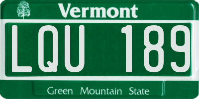 VT license plate LQU189