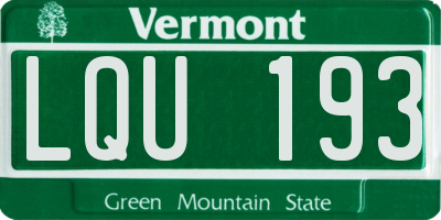 VT license plate LQU193