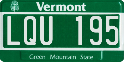 VT license plate LQU195