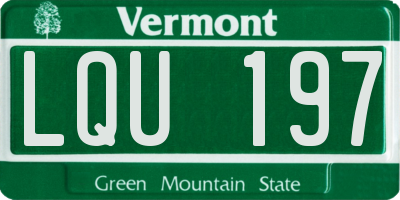 VT license plate LQU197