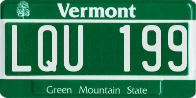 VT license plate LQU199