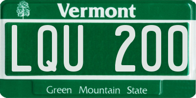 VT license plate LQU200
