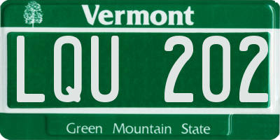 VT license plate LQU202