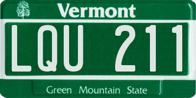 VT license plate LQU211