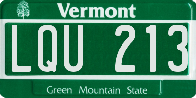 VT license plate LQU213