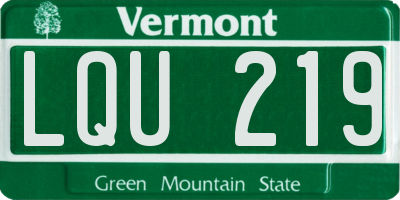 VT license plate LQU219