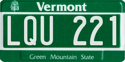 VT license plate LQU221