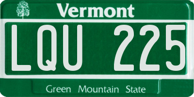 VT license plate LQU225