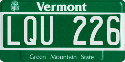 VT license plate LQU226