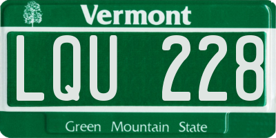 VT license plate LQU228