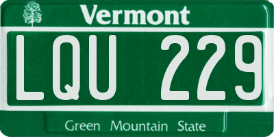 VT license plate LQU229