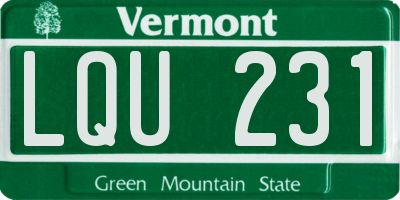 VT license plate LQU231