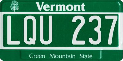 VT license plate LQU237