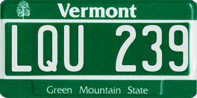 VT license plate LQU239