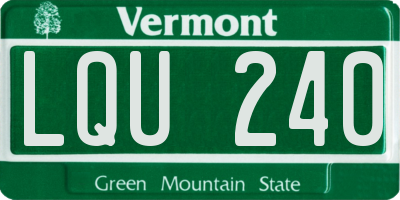 VT license plate LQU240