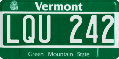 VT license plate LQU242
